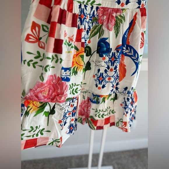 Alden Adair Colorful Floral Checkered Dress - Picture 7 of 7